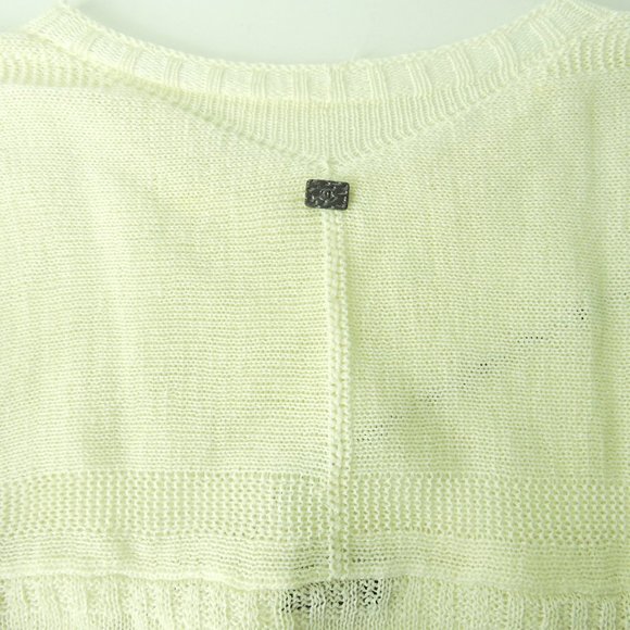 CHANEL 2pc twinset sweater set Ivory Black CC logo 2012 Spring Collection - Picture 8 of 14